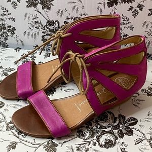 Anthropologie brand ankle-high Lace-cut Sandals